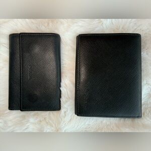 Prada Classic Black Leather Wallet and Key Holder Duo - Includes COA!